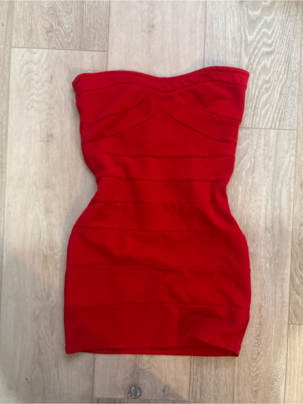 Y2K Charlotte Russe Strapless Red Bodycon Mini Dress